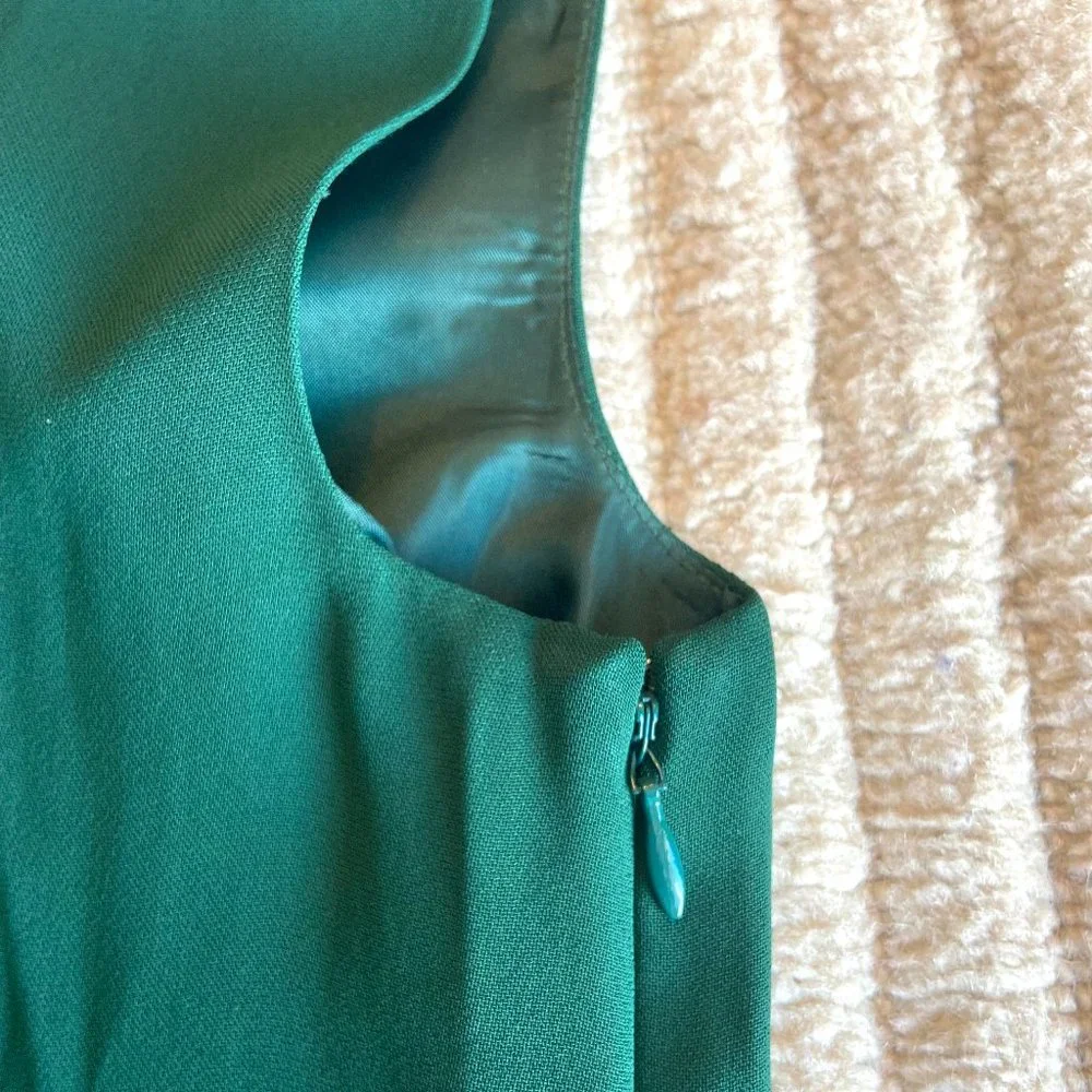 J Crew Crewcuts crepe green ruffled dress with pockets, Girls size 6, NWT - Picture 3 of 10